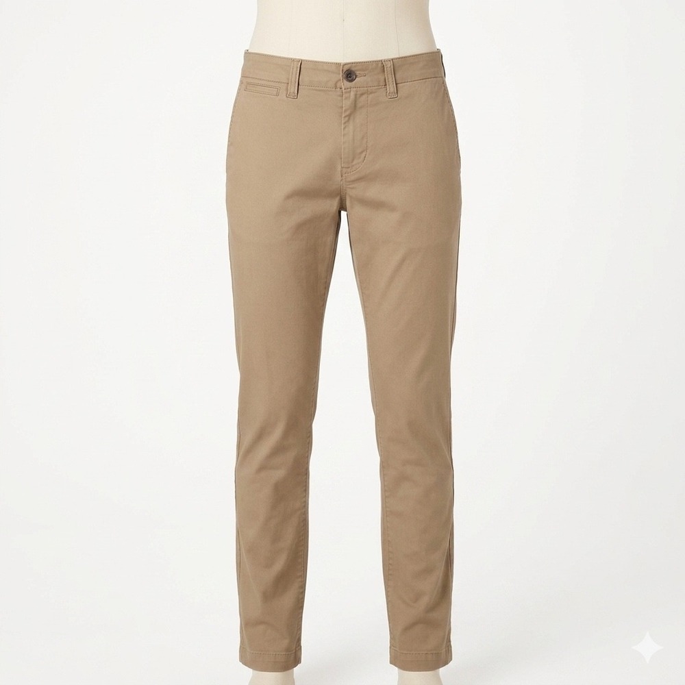 American Eagle Chino Pants Men 30x32 Khaki Skinny Flex Stretch Preppy Minimalist